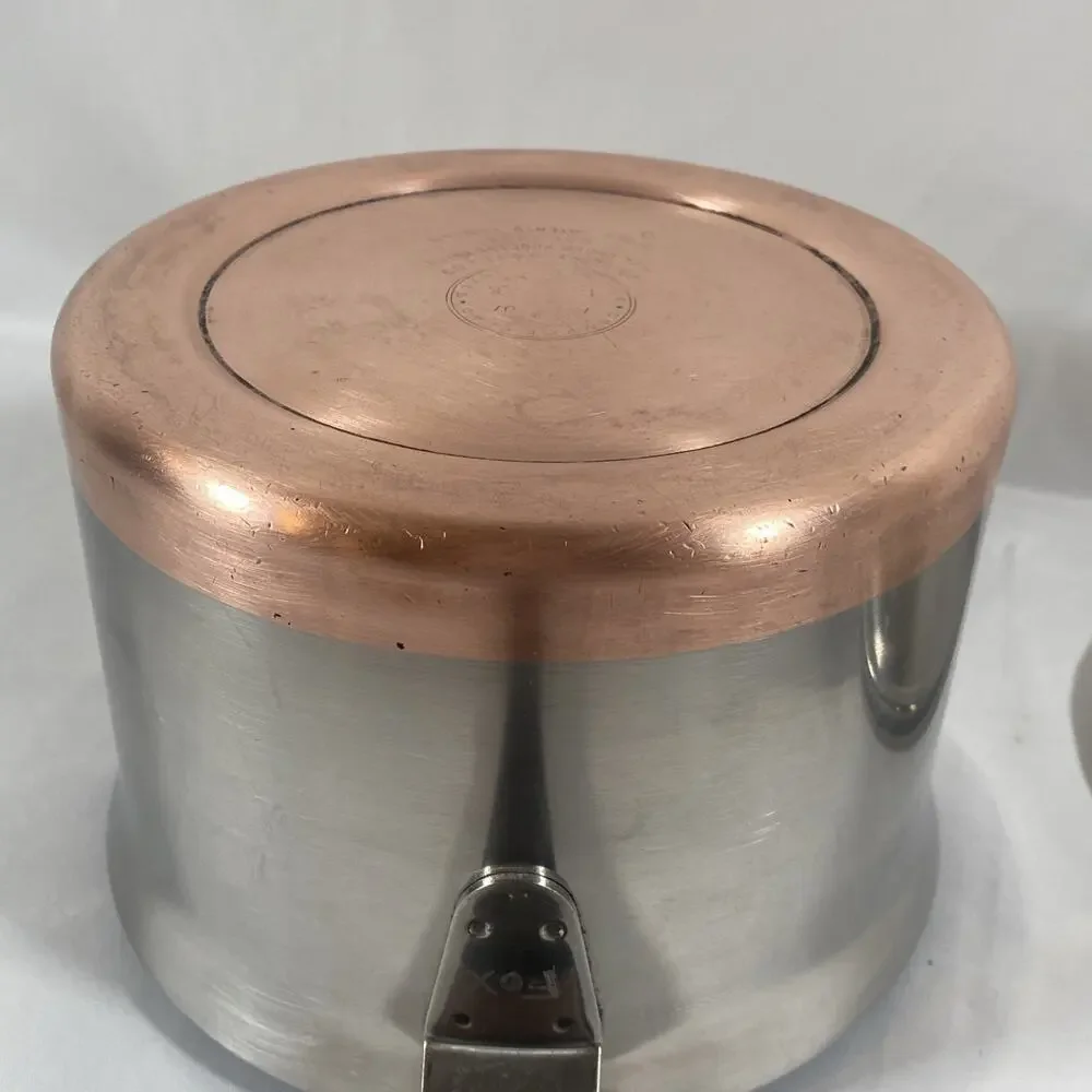 Revere Ware 4qt Copper Bottom Pressure Cooker Double Ring Stainless Steel